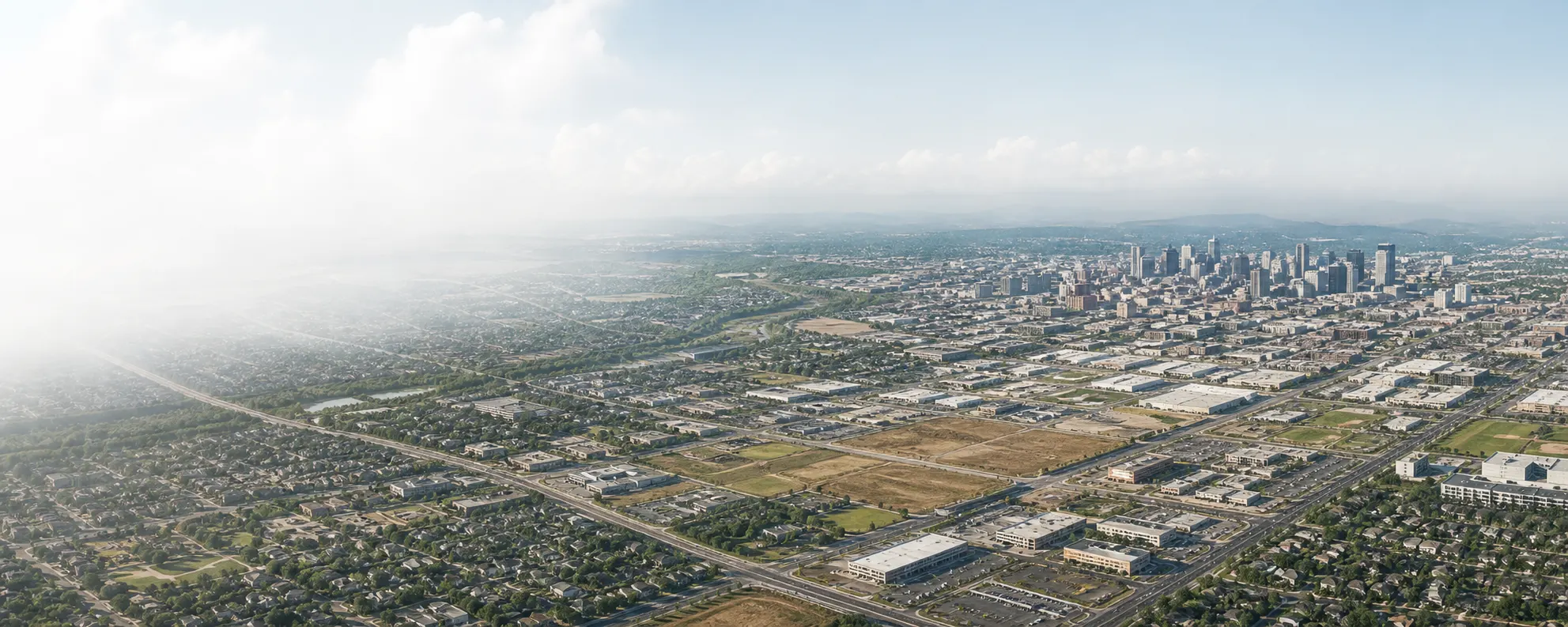 Aerial view of a growing American market